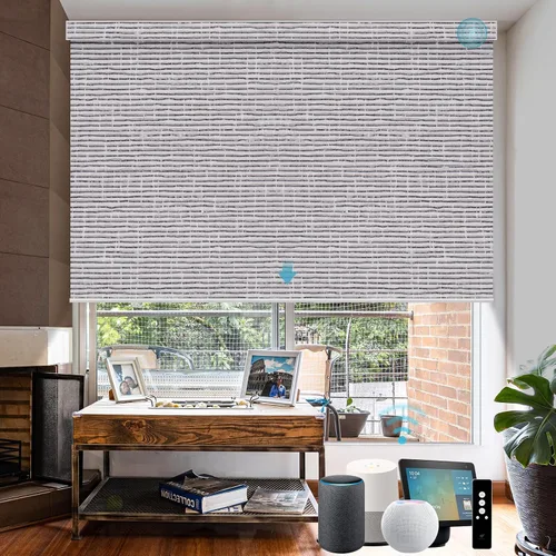 Vista 40 de SmartWings Persianas motorizadas con control remoto para ventanas, persianas enrollables Matter 100% opacas, automáticas, eléctricas inteligentes