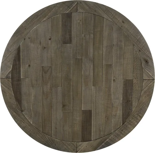 Vista 7 de Roundhill Furniture Prato - Juego de mesa de comedor redonda de 5 piezas con sillas de respaldo cruzado, color azul antiguo y nogal envejecido