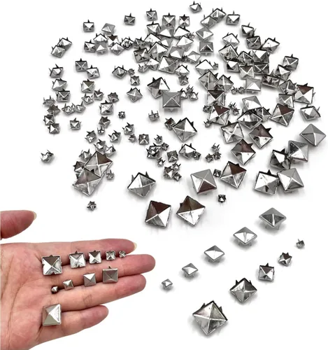 Vista 17 de Honigo 120 piezas Tachuelas Redondas con Cúpula Metálicas Remaches de Color Mixto Latón Sólido 4/6/8mm 4 Puntas Picos Clavos para Artesanía de Cuero