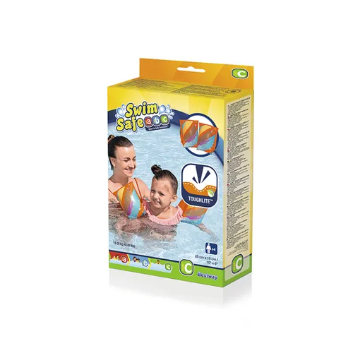 Vista 3 de Bestway Manguitos Hinchables Textil Suave Seguridad Bebe Color Surtido UPF 50+ 38x16,5 cm +3 a 6 Años Playa y Piscina 32183