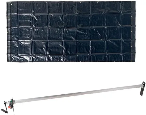 Vista 8 de Mytee Products Lona de vinilo de asfalto negro de 7 pies 6 pulgadas x 15 pies con doble bolsillo y ojales, lona de vinilo impermeable de 18 onzas