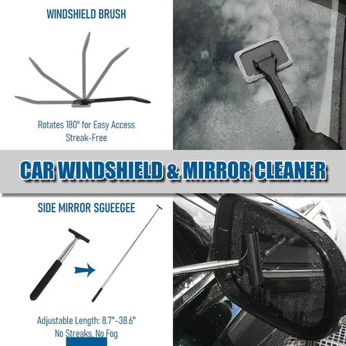 Vista 6 de 45Pcs Car Cleaning Kit, Car Interior Detailing Kit, 8000Pa Corded Handheld Car Vacuum, Car Detailing Brushes, Car Duster, Windshield Cleaner Tool