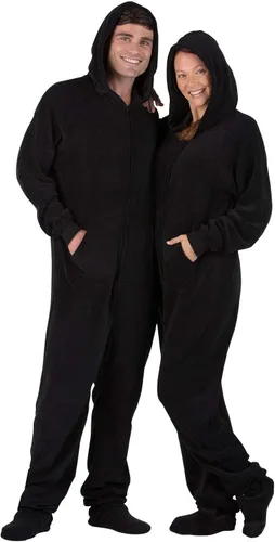 Vista 3 de Footed Pajamas - Enterizo con capucha a juego para la familia Suéteres de una pieza para niños, niñas, hombres, mujeres y mascotas, unisex, Candy