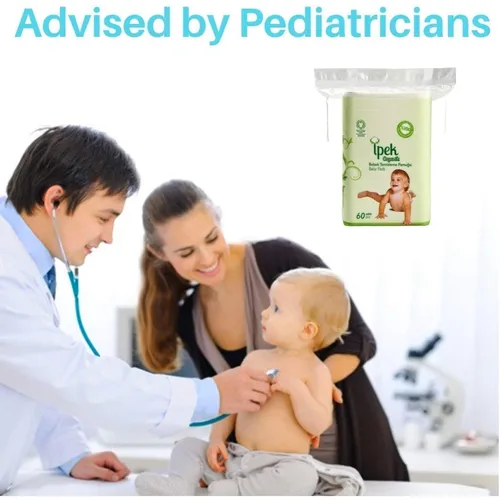 Vista 5 de Baby Organic - Almohadillas secas grandes, 100% algodón, cuadrados para el cuidado del bebé (120 unidades)