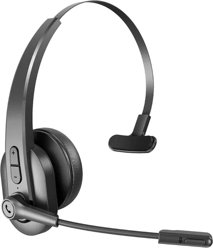 Vista 8 de Sarevile Auriculares Bluetooth con dongle USB para computadora, auriculares inalámbricos de una sola oreja con micrófono de cancelación de ruido