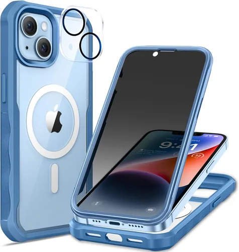 Vista 20 de seacosmo para iPhone Air Funda, Carcasa Completa con Protector de Privacidad de Vidrio Templado 9H Integrado y Protector de Lente de Cámara