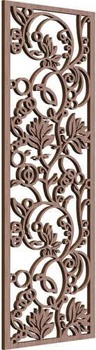 Vista 120 de Caspian Paneles de pared de madera con calado decorativo perforado, 9 3/8 pulgadas de ancho x 24 3/8 pulgadas de alto x 1/4 de alto, cereza