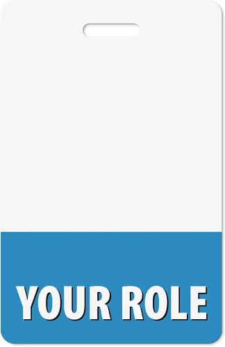 Vista 7 de Insignia de identificación personalizada, en color rosa bebé, vertical de identificación, tarjeta trasera de doble cara, duradera y resistente al