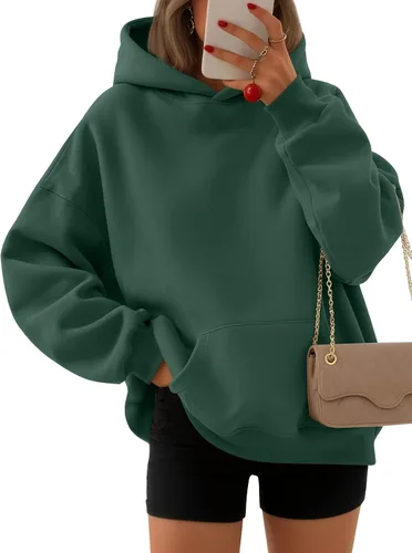 Vista 23 de EFAN Sudaderas con capucha para mujer, suéteres de forro polar cómodos Lunares albaricoques