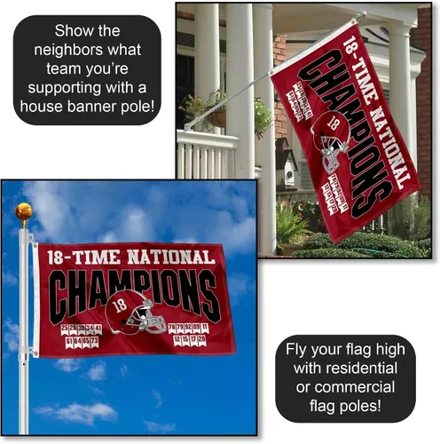 Vista 3 de Bandera de Alabama Crimson Tide 2020 18 Time College Football Champions