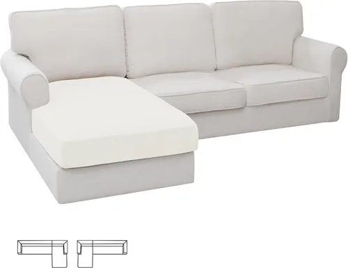 Vista 65 de Easy-Going - Funda de cojín elástica individual para sofá biplaza, sillón, funda de cojín protectora, suave, flexible con parte inferior elástica
