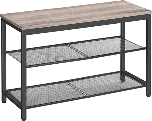 Vista 10 de HOOBRO Banco para Zapatos, Zapatero de 3 Niveles, Organizador Industrial de Zapatos Banco de Almacenamiento, Banco de Entrada de 19.7 pulgadas