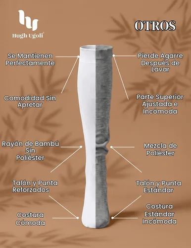 Vista 4 de Hugh Ugoli Knee High Bamboo School Uniform Socks for Girls, Kids, 3-6 Pairs 01- blanco (3 pares)