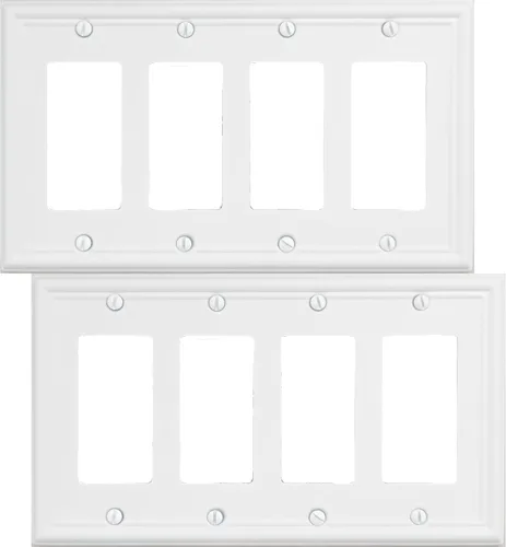 Vista 14 de OKAWYC Cubierta Individual de Interruptor de Luz en Blanco Luca Placa de Pared de Metal, Paquete de 4 Blanco 1 Gang, Cubierta de Interruptor de Luz