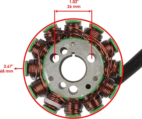 Vista 2 de Caltric Estator y junta compatibles con Yamaha Fz-1 Fz1 Fzs10 2006 2007-2014 Fzs1 Fzs10 2015