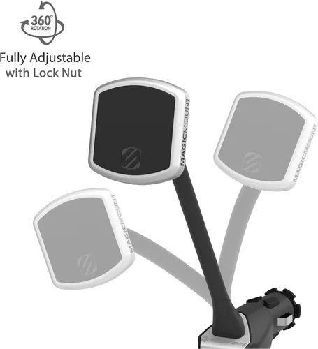 Vista 4 de Scosche MagicMount Pro Soporte magnético para teléfono para automóvil con cargador USB-C de 20 W + 12 W USB-A, enchufe para encendedor