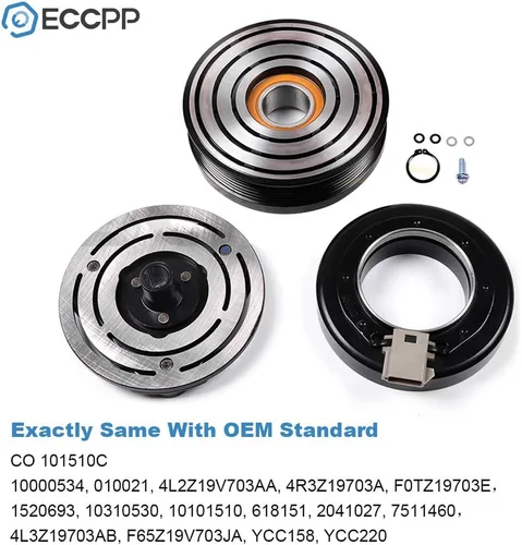Vista 3 de ECCPP Embrague de compresor de CA apto para Ford para F-150 4.2L 4.6L 5.4L 1997-2006 Embrague de CA de enfriamiento rápido