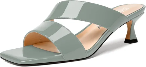 Vista 18 de SKYSTERRY Sandalias de tacón bajo con punta abierta para mujer, con tacón bajo, de 2 pulgadas Beige