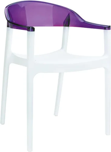 Vista 13 de Compamia Carmen - Silla de comedor para patio con asiento blanco brillante (juego de 2)