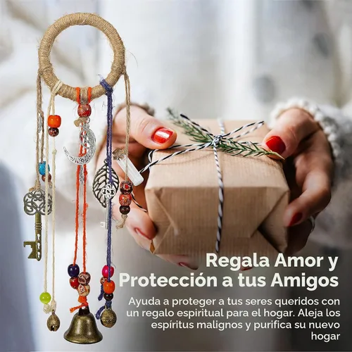 Vista 6 de Campanas de bruja para protección de pomo de puerta, campana de altar Wicca para protección de energía negativa, decoración de pomo de puerta
