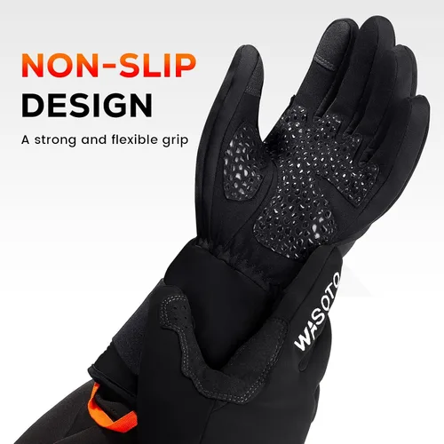 Vista 4 de Guantes calentados WASOTO para Hombres Mujeres, Guantes de Esquí con Pantalla Táctil, Impermeables, a Prueba de Viento, Recargables Eléctricamente