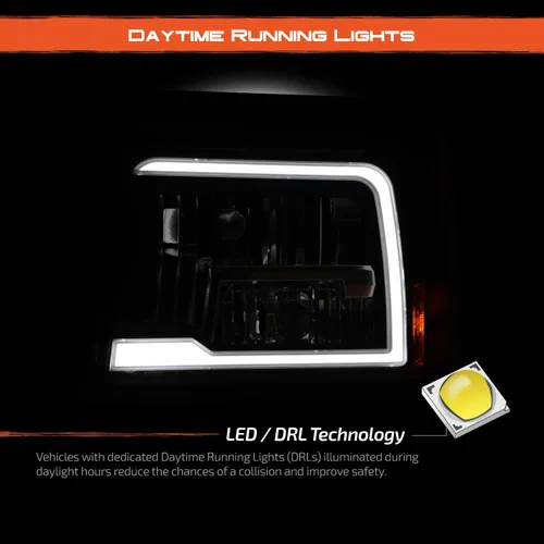 Vista 3 de AKKON - Compatible con Ford Bronco 92-96 F150 F250 350 1994 1995 1996 Ford Bronco 92-96 F150 F250 350 con barra LED de faro delantero negro carcasa