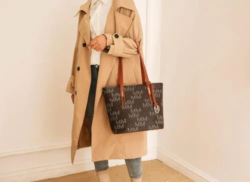 Vista 3 de MKF Collection Bolso Satchel para Mujer, Bolso de Hombro, Bolso Tote Pequeño y Cartera de Muñeca de Cuero Vegano por Mia K