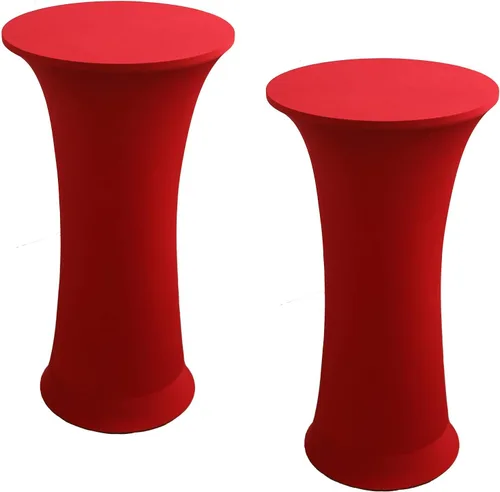 Vista 8 de Mantel Redondo Elástico de Spandex para Cóctel, Paquete de 2, 24"x43" Cubierta de Mesa Ajustada Highboy Elástica, Mantel Redondo de Cóctel para Mesa