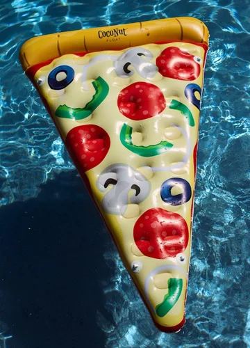 Vista 2 de Coconut Outdoor Deluxe Pizza Slice - Flotador de piscina – Balsa inflable – Flotador de tumbona duradero de larga duración y juguete de agua