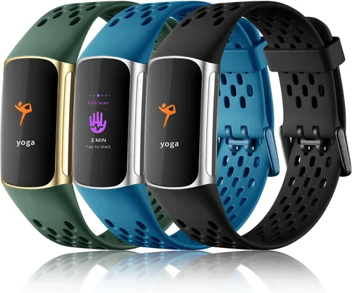 Vista 17 de Maledan Compatible con Fitbit Charge 5/Fitbit Charge 6 bandas para mujeres y hombres, correa deportiva transpirable suave impermeable de repuesto