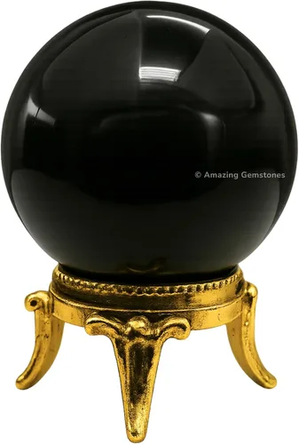 Vista 15 de Amazing Gemstone Bola de cristal de Amazonita con soporte, bolas de meditación de esfera de cristal de 2 pulgadas para brujería y bolas decorativas
