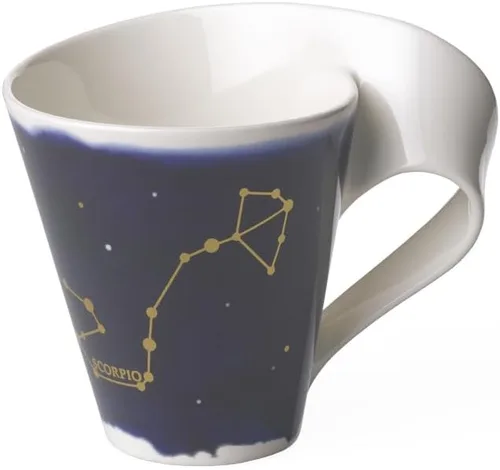 Vista 4 de Villeroy & Boch NewWave - Taza de estrellas con asa, bonita forma con motivo de acuario, porcelana premium, fabricada en Alemania, apta
