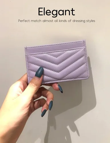 Vista 8 de Cartera acolchada de cuero con bloqueo RFID