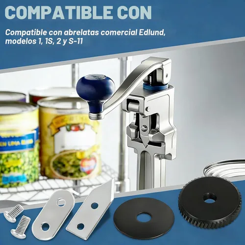 Vista 2 de Kit de cuchillas y engranajes KT1100 compatible con el abrelatas comercial