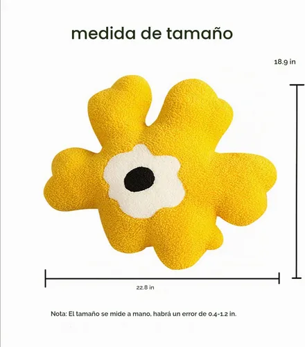 Vista 5 de Almohada de sofá Cojín de cintura Almohada de felpa con forma especial de flor Almohada creativa de corazón para niña (negro y blanco)