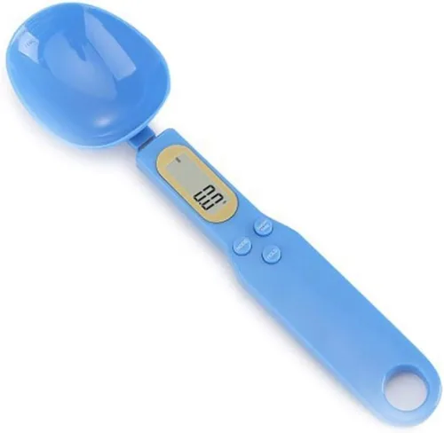 Vista 5 de Cuchara de báscula de alimentos, báscula de cocina portátil de alta precisión para el hogar, 1.1 lb/500 g (0.00 oz) LCD electrónico preciso, Azul