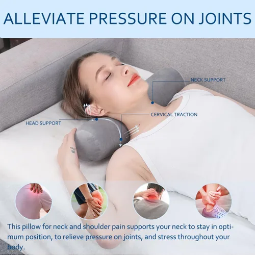 Vista 5 de Health - Almohada cervical para el cuello, cómodas y altamente resistentes, almohadas de cuello redondo para dormir, almohada de gran