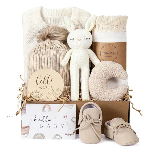 Vista 7 de meloom Set de regalo para bebé, caja de regalo para recién nacido, boho, género neutro, unisex, artículos esenciales para bebés, regalos de baby