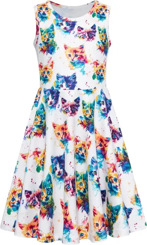 Vista 30 de BFUSTYLE - Vestido de verano sin mangas con estampado floral para niñas de 4 a 15 años Regreso a la escuela 01