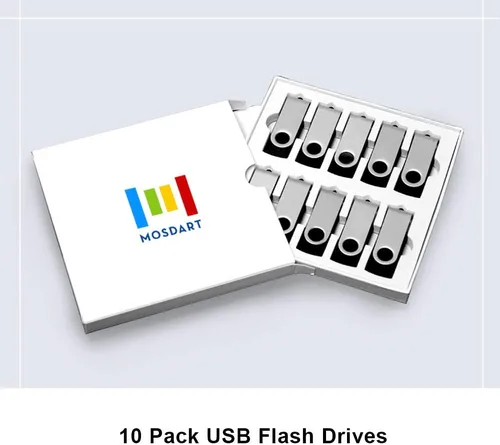 Vista 7 de mosDART - memoria externa USB 2.0 - capacidad pequeña - 10 unidades - 4GB indicador led, negro