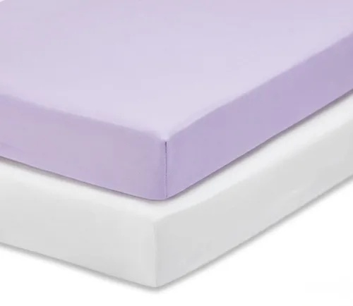 Vista 29 de Everyday Kids Paquete de 2 Sábanas Bajeras para Cuna para Niña, 100% Sábana de Bebé de Microfibra Suave y Transpirable, Se Adapta a Colchones