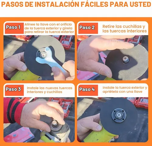 Vista 6 de Podoy Kit de tuercas y llaves para amoladora angular, 3 piezas, repuesto