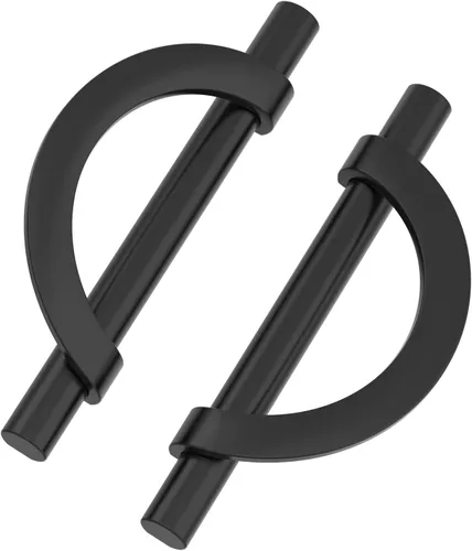 Vista 8 de 9BUILD Paquete de 10 tiradores de gabinete dorados cepillados de 3.75 pulgadas, manijas de gabinete negras mate, tiradores negros para gabinetes