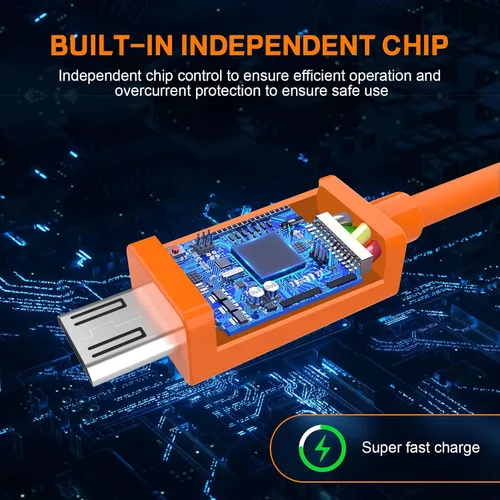 Vista 4 de Saipomor Cable de carga micro USB, cable Syn de datos compatible con tabletas Fire y lectores electrónicos Kindle (naranja)