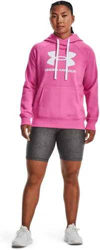 Vista 3 de Under Armour Rival - Sudadera con capucha para mujer, de vellón y con logotipo