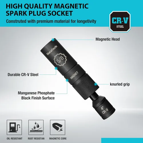 Vista 3 de DURATECH 5/8" Swivel Magnetic Spark Plug Socket with Enhanced Magnetic Head