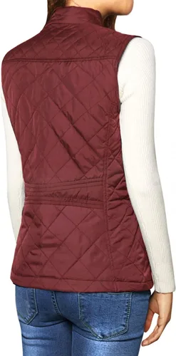 Vista 2 de Allegra K - Chaleco acolchado y ligero, de cuello alto, con cremallera, para mujer