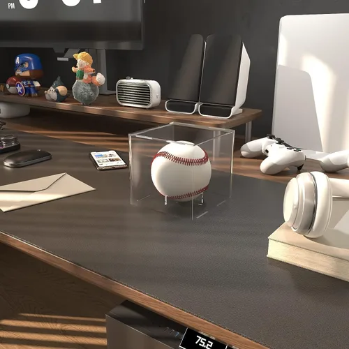 Vista 3 de Estuche de exhibición de béisbol, paquete de 12 cubos de acrílico, soporte de béisbol con protección UV, estuche oficial de autógrafos de béisbol