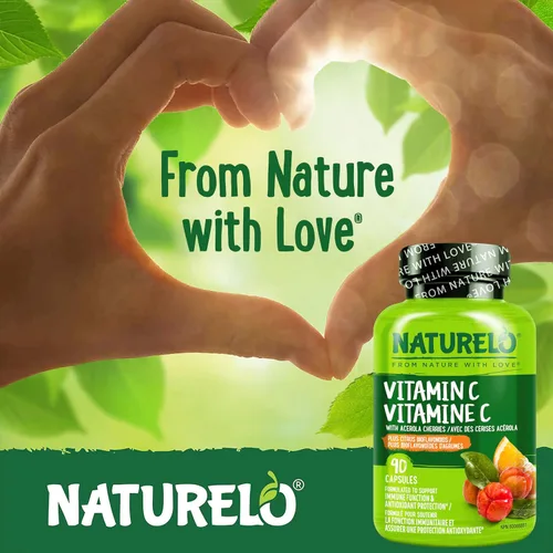 Vista 6 de NATURELO Vitamina C con Extracto Orgánico de Cereza Acerola y Bioflavonoides Cítricos - Suplemento Vegano - Apoyo Inmunológico - 500 mg VIT C por