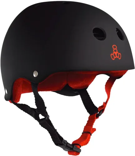 Vista 6 de Triple Ocho de goma multiimpacto patín Hardhat con forro de sudor Carbon Matte